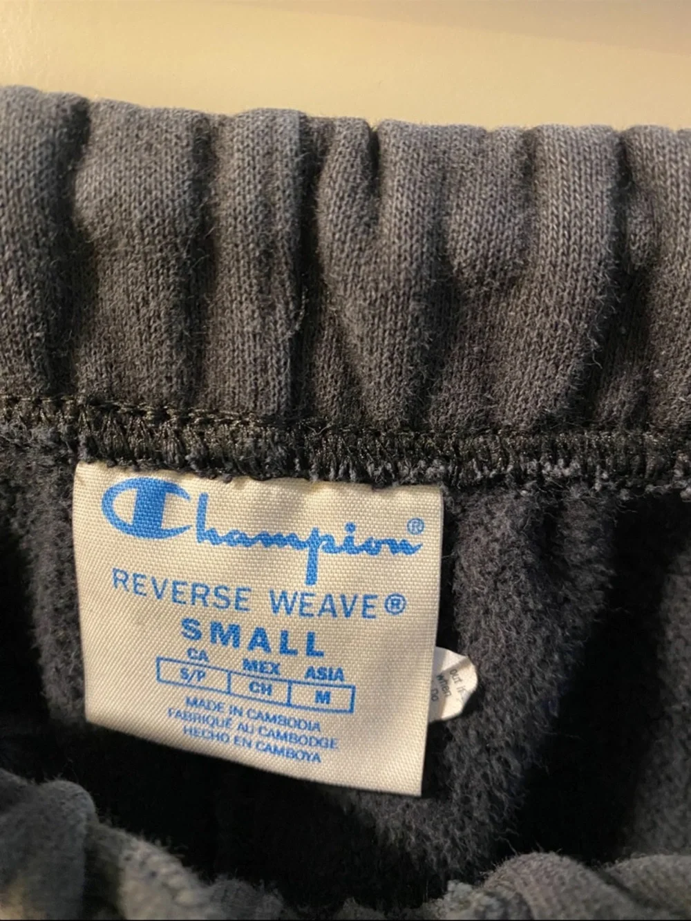 Champion Black Joggers with Red Trim and Pocket